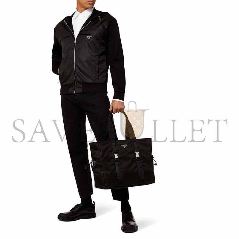 Pra*a triangle logo tote bag in nylon 2vg042 (40*34*16cm)